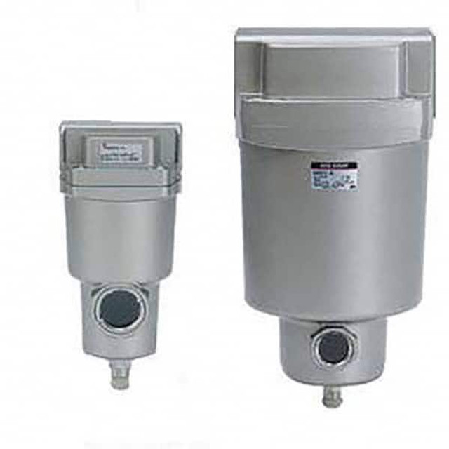 SMC PNEUMATICS AMG450C-N04BC Oil & Water Filter/Separator: FNPT End Connections, 78 CFM, Auto Drain, Use on Water Removal