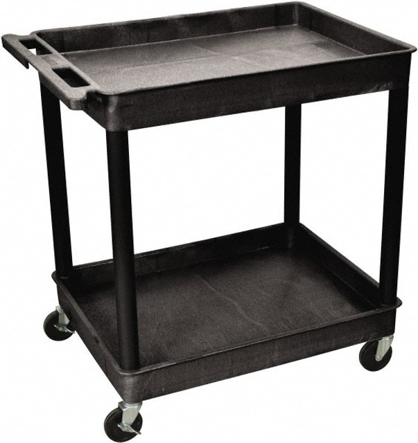 Luxor TC11-B Shelf Utility Cart: Plastic, Black