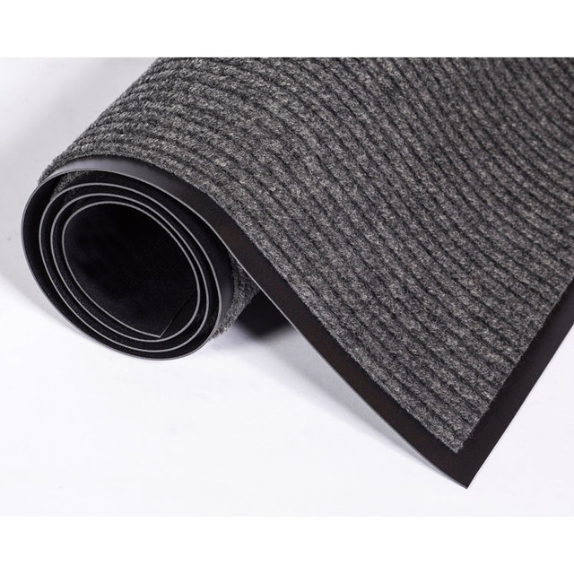 CROWN MATS & MATTING NR0310GY Needle-Rib Wiper/Scraper Mat, Rectangular, Gray Ribbed Surface, 36" x 10 ft