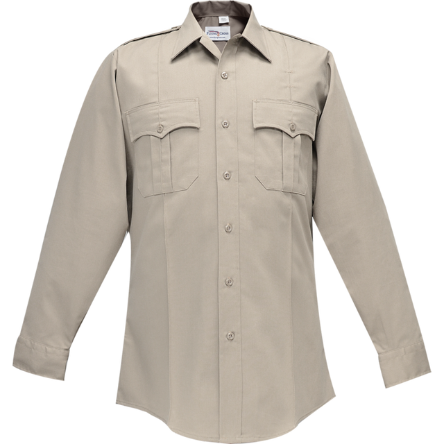 Flying Cross 33W78Z 04 18.5 36/37 Command Long Sleeve Shirt w/ Zipper & Convertible Sport Collar