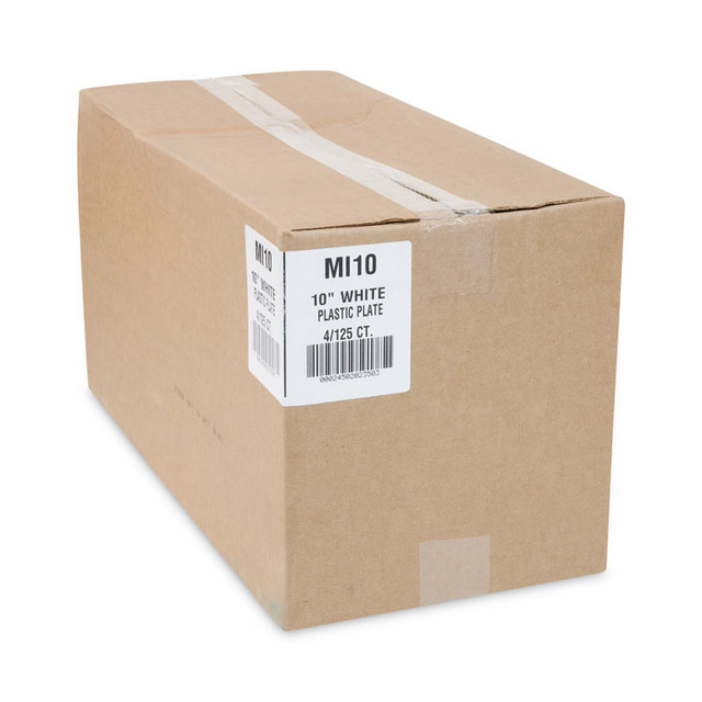 PACTIV EVERGREEN CORPORATION MI10 Meadoware Impact Plastic Dinnerware, Plate, 10.25" dia, White, 500/Carton