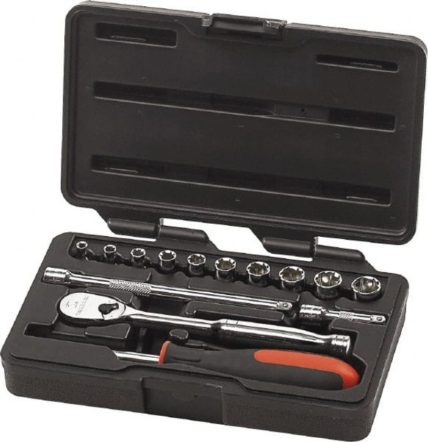 GEARWRENCH 80326 Standard Socket Set: 14 Pc, 1/4" Drive, 4.00 to 13.00" Socket