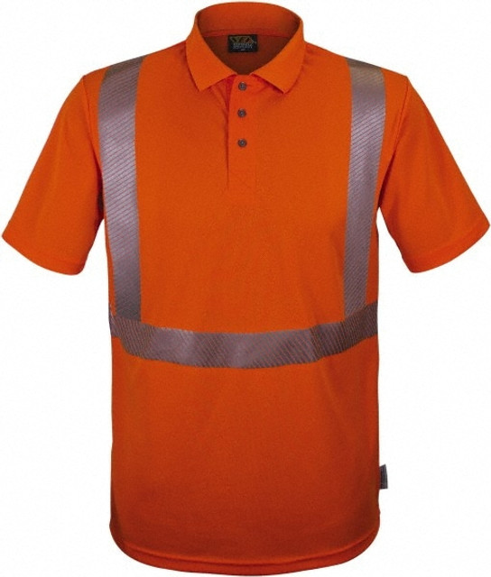 Reflective Apparel Factory 302CTORMD Work Shirt: High-Visibility, Medium, Polyester, High-Visibility Orange