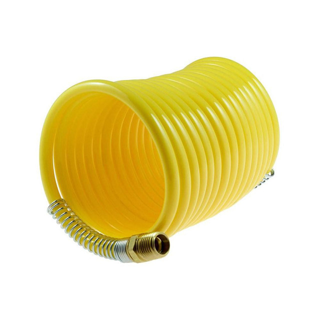 Coilhose Pneumatics N516-12 Coiled & Self Storing Hose: 5/16" ID, 12' Long, Male Rigid x Male Rigid