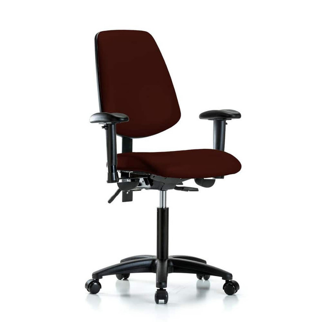 Blue Ridge Ergonomics MSC49485 Task Chair: Vinyl, Burgundy