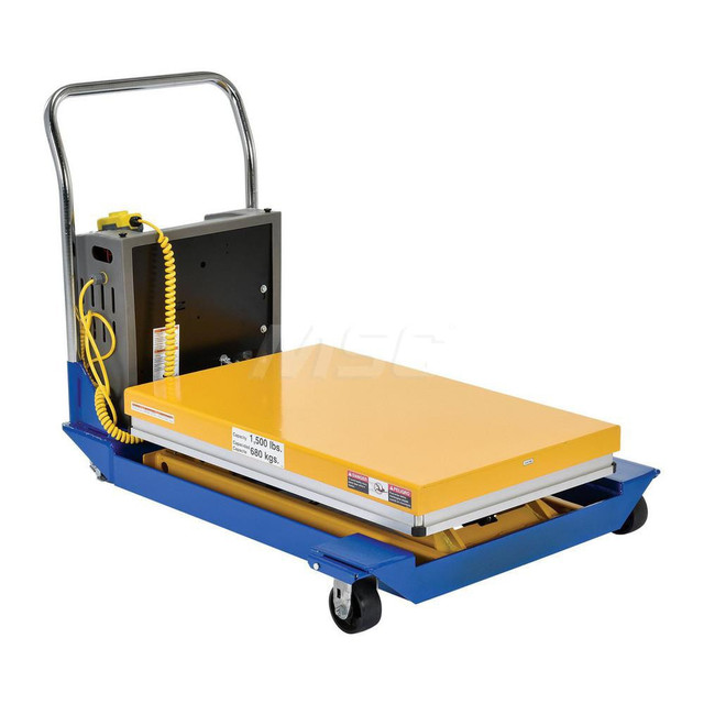 Vestil CART-23-15-DC Mobile Air Lift Table: 1,500 lb Capacity, 11-1/4" Lift Height, 24 x 36" Platform