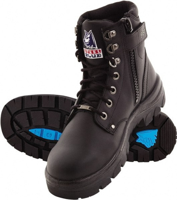 Steel Blue 312951W-105-BLK Work Boot: Size 10.5, 6" High, Leather, Steel Toe