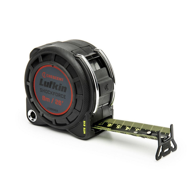 Lufkin L1125CMEB-02 Tape Measures; Length Ft.: 26.000 ; Graduation (Feet): 1/16th ; Blade Material: Nylon; Steel ; Standout Length (Feet): 14.00 ; Case Type: Closed ; Rewind Type: Automatic