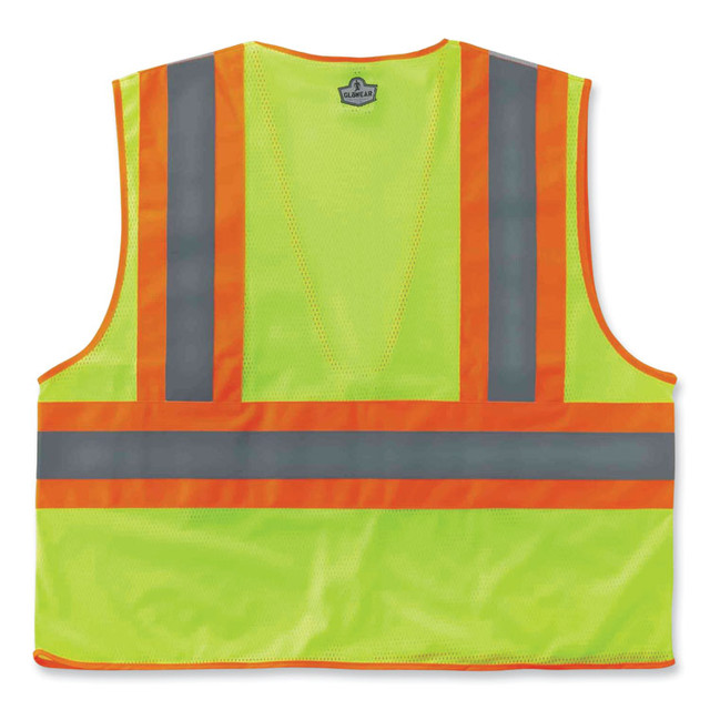 TENACIOUS HOLDINGS, INC. ergodyne® 21327 GloWear 8230Z Class 2 Two-Tone Mesh Zipper Vest, Polyester, 2X-Large/3X-Large, Lime