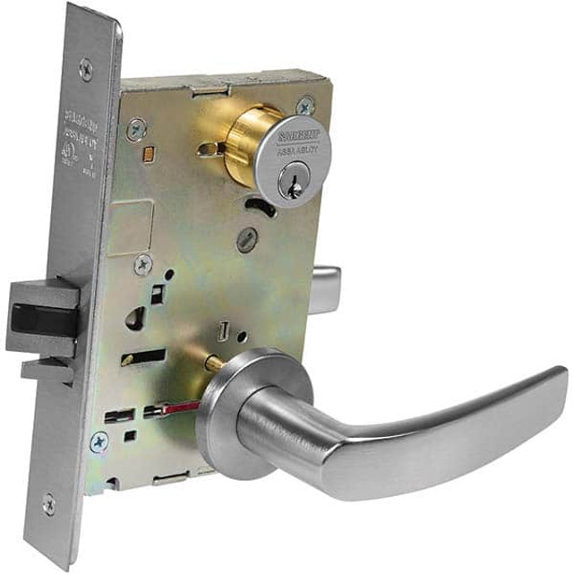 Sargent 8205 LNB 26D Lever Locksets; Type: Entrance; Door Thickness: 1-3/4; Key Type: Conventional; Back Set: 2-3/4; For Use With: Commercial Doors; Finish/Coating: Satin Chrome; Material: Steel; Material: Steel; Door Thickness: 1-3/4; Lockset Grade: