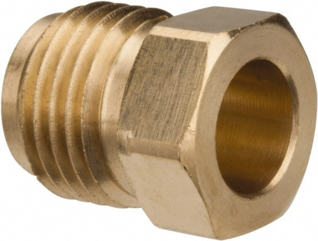 Parker 41IFF-5 Brass Flared Tube Inverted Piloted Nut: 5/16" Tube OD, 1/2-20 Thread