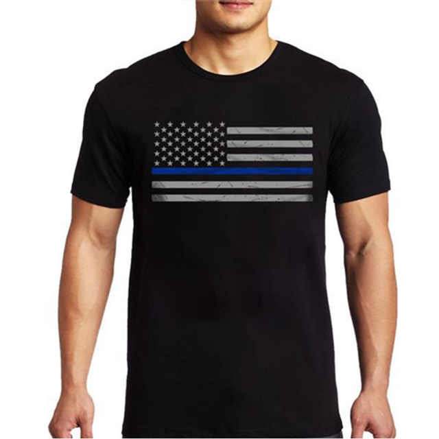 Thin Blue Line MEN-TBL-BIG-LOGO-BLACK-XS Men's - Short Sleeve Classic