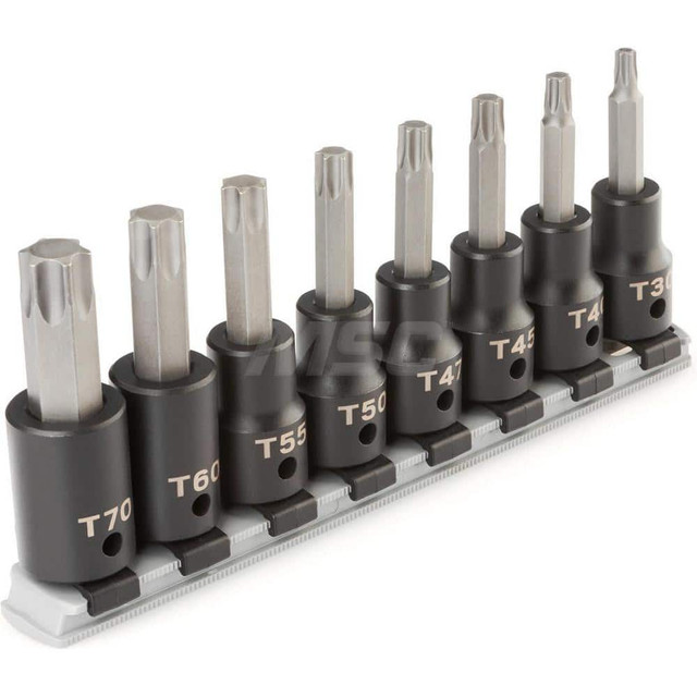 Tekton SIB92102 1/2 Inch Drive Torx Impact Bit Socket Set, 8-Piece (T30-T70)