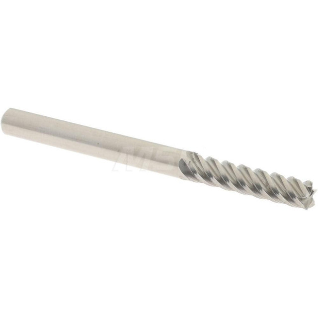 Accupro 5451250 Square End Mill: 1/8'' Dia, 1/2'' LOC, 1/8'' Shank Dia, 1-1/2'' OAL, 5 Flutes, Solid Carbide