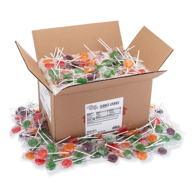 TOOTSIE ROLL INDUSTRIES Office Snax® 00654 Lick Stix Suckers, Randomly Assorted Flavors, 5 lb Bag