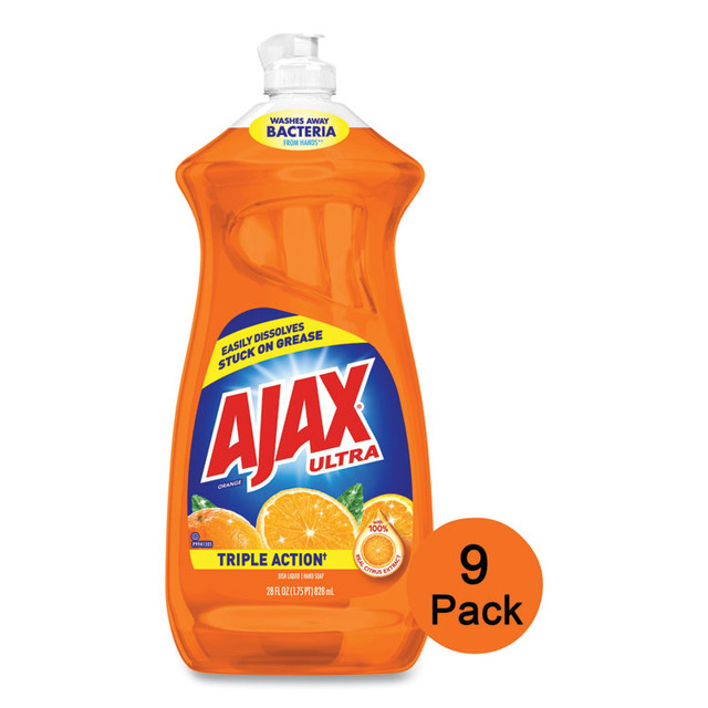 COLGATE PALMOLIVE, IPD. Ajax® 44678CT Dish Detergent, Liquid, Orange Scent, 28 oz Bottle, 9/Carton