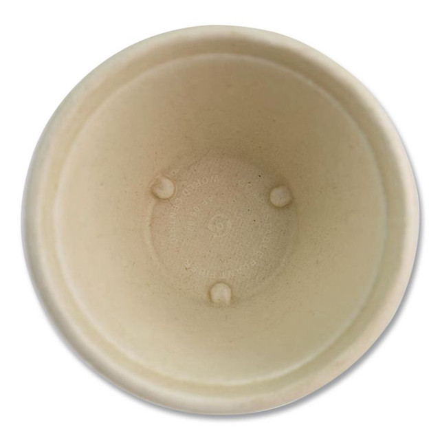 WORLD CENTRIC BBSC12NLFP Fiber Bowls, 12 oz, 4.5" Diameter x 2.5" h, Natural, Paper, 500/Carton
