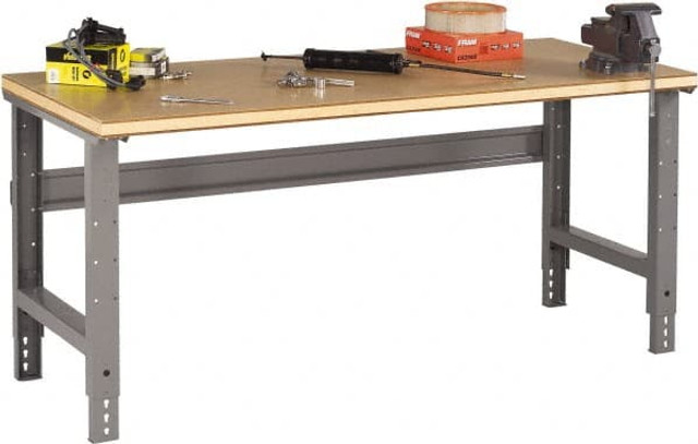 Tennsco WBA-1-3672C-MGY Stationary Adjustable Height Workbench: Medium Gray