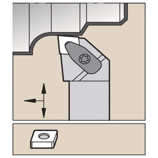 Widia 5697884 Indexable Turning Toolholders; Toolholder Style: DCLNL ; Hand of Holder: Left Hand ; Lead Angle: 95.000 ; Insert Compatibility: CN..1204.. ; Insert Holding Method: Clamp ; Shank Width (mm): 25.00