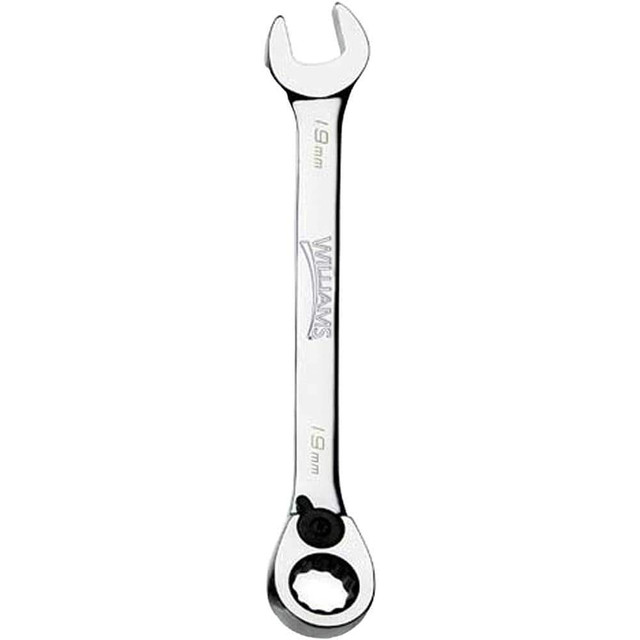 Williams JHW1221MRC Combination Wrenches; Size (mm): 21 ; Type: Reversible Ratcheting Combination Wrench ; Finish: Polished Chrome ; Head Type: Combination ; Box End Type: 12-Point ; Handle Type: Straight