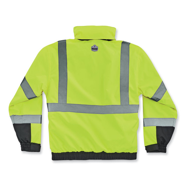 TENACIOUS HOLDINGS, INC. ergodyne® 25597 GloWear 8381 Class 3 Hi-Vis 4-in-1 Quilted Bomber Jacket, Lime, 3X-Large