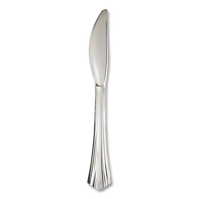 WNA, INC. REF320KNPK Reflections Heavyweight Plastic Utensils, Knife, Silver, 40/Pack