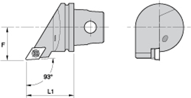 Kennametal 1144427 Modular Turning & Profiling Cutting Unit Head: Size KM32, 35 mm Head Length, External, Left Hand