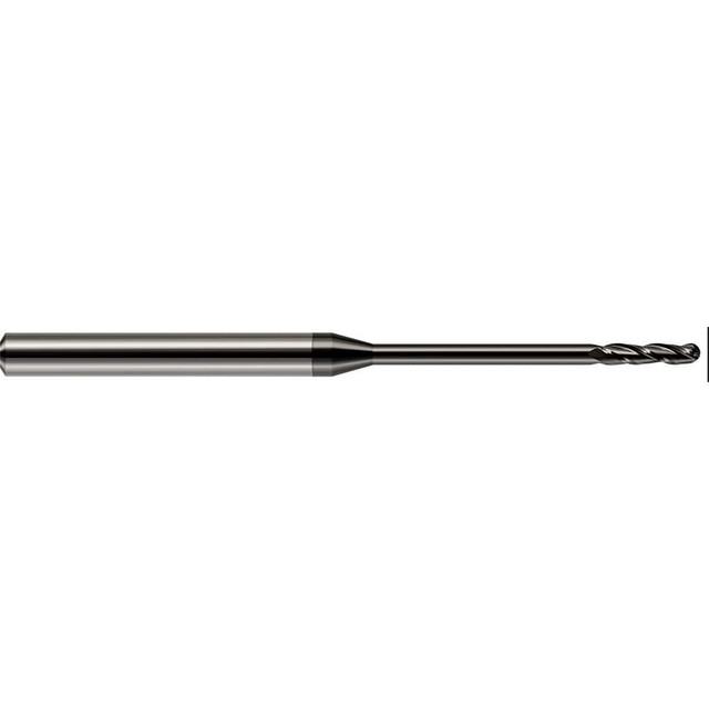 Harvey Tool 10280 Ball End Mill: 0.08" Dia, 0.75" LOC, 3 Flute, Solid Carbide