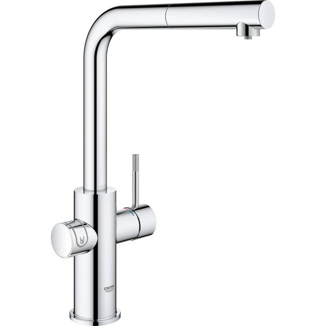 Grohe 31608002 Lavatory Faucets; Inlet Location: Back ; Spout Type: High Arc; Swivel; Pullout ; Inlet Pipe Size: 1/2 in ; Inlet Gender: Male ; Handle Type: Lever ; Maximum Flow Rate: 1.8