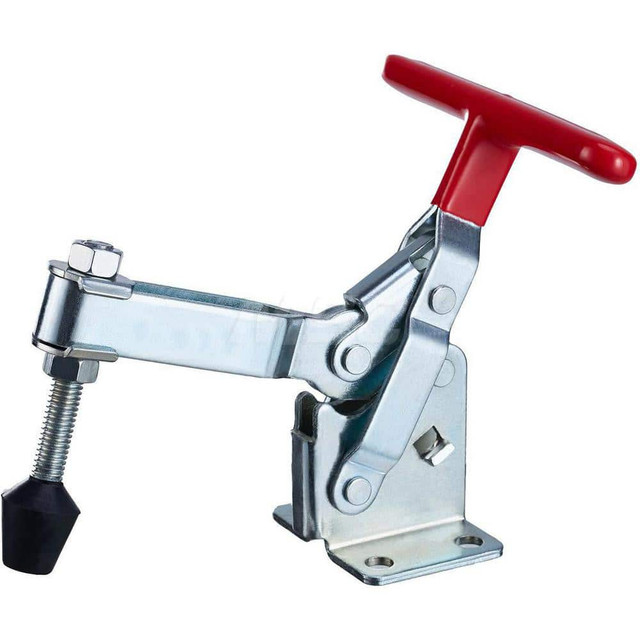 ShopForce 50180 Manual Hold-Down Toggle Clamp: Vertical, 750 lb Capacity, U-Bar, Flanged Base