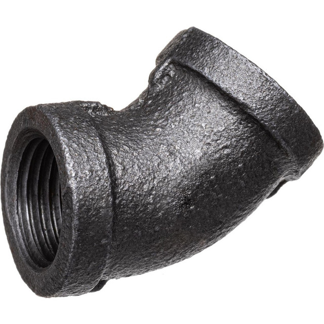 USA Industrials ZUSA-PF-15602 Black Pipe Fittings; Fitting Type: Elbow ; Fitting Size: 3/4" ; End Connections: NPT ; Material: Malleable Iron ; Classification: 150 ; Fitting Shape: 450 Elbow