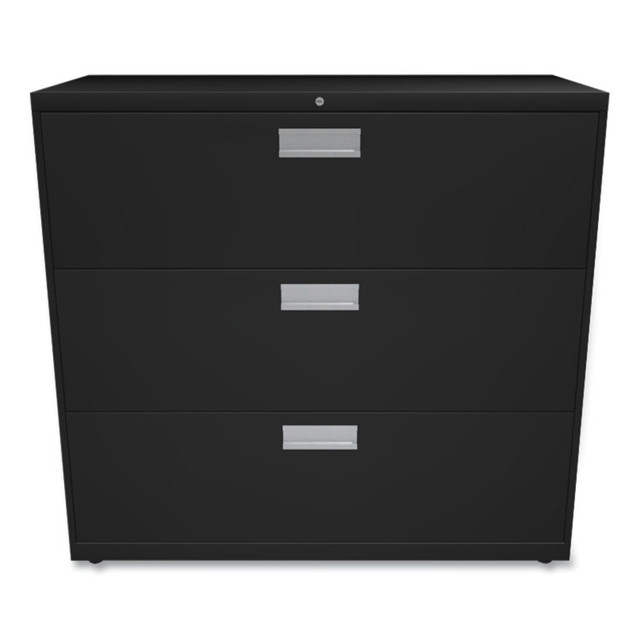 HON COMPANY 693LP Brigade 600 Series Lateral File, 3 Legal/Letter-Size File Drawers, Black, 42" x 18" x 39.13"