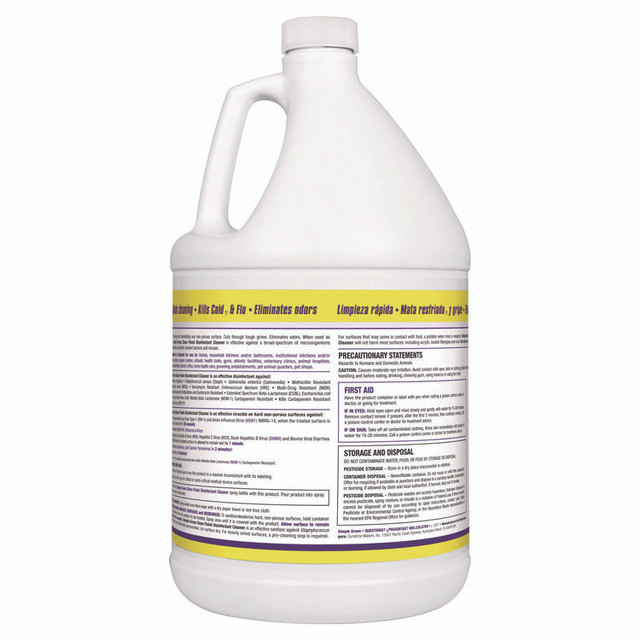 SUNSHINE MAKERS, INC. Simple Green® 01128EA Clean Finish Disinfectant Cleaner, 1 gal Bottle, Herbal