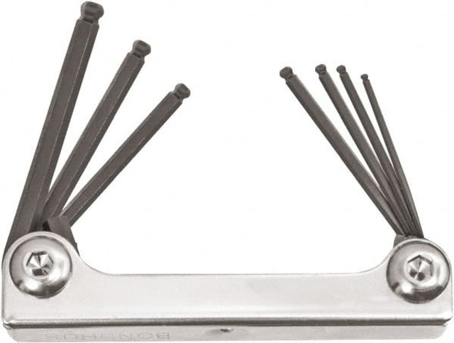 Bondhus 62890 7 Piece Fold-Up Ball End Hex Key Set