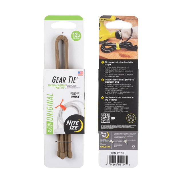 Nite-Ize GT12-29-2R3 Gear Tie Reusable Rubber Twist Tie