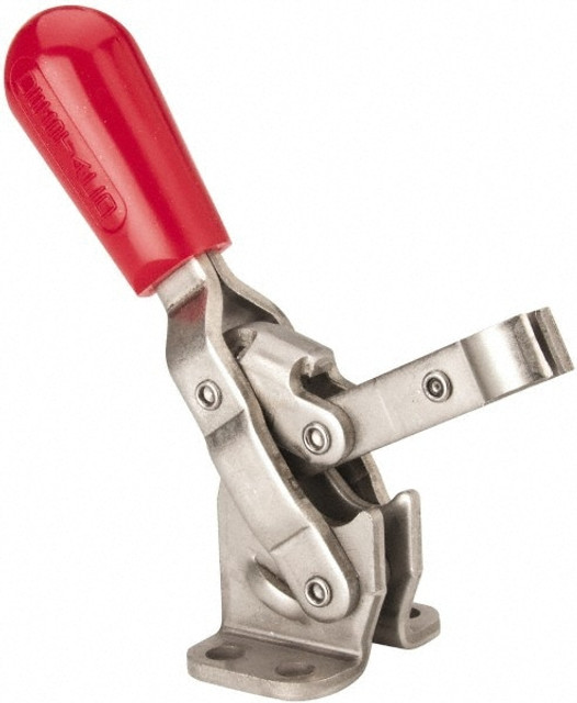 De-Sta-Co 202-SS Manual Hold-Down Toggle Clamp: Vertical, 250 lb Capacity, Solid Bar, Flanged Base