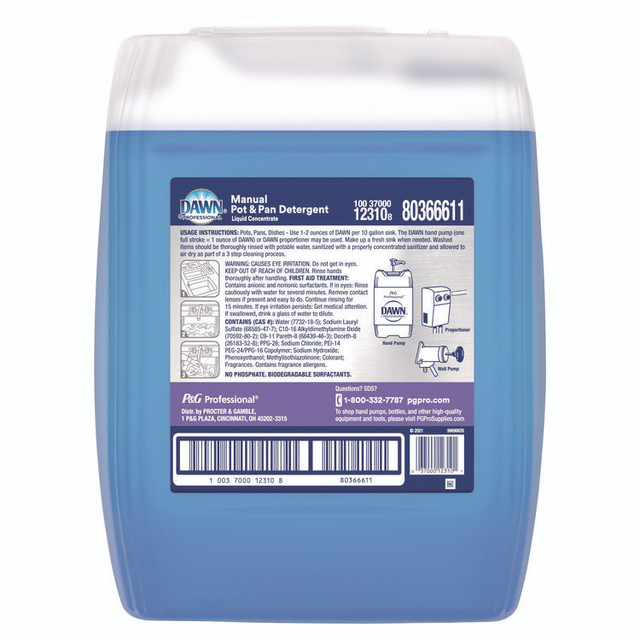 PROCTER & GAMBLE Dawn® Professional 12310 Professional Manual Pot and Pan Dish Detergent, Original Scent, 5 gal Bottle, 34/Pallet