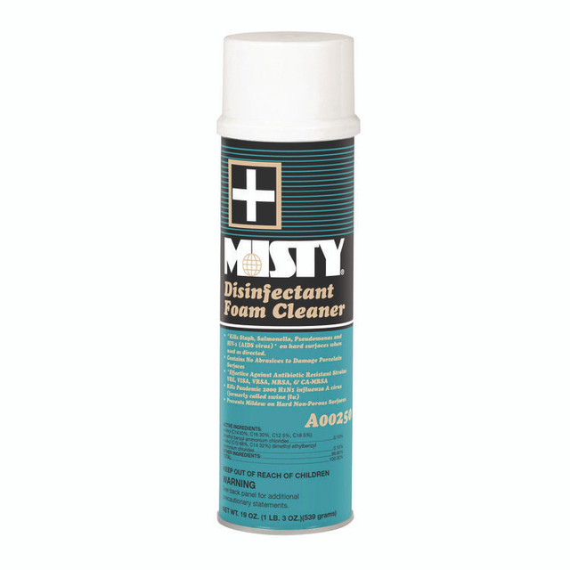 ZEP INC. Misty® 1001907 Disinfectant Foam Cleaner, Fresh Scent, 19 oz Aerosol Spray, 12/Carton