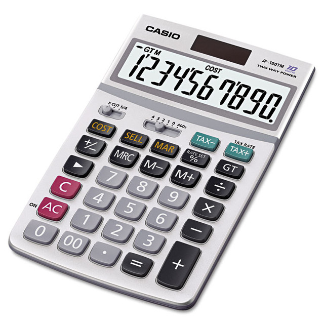CASIO, INC. JF100BM JF100MS Desktop Calculator, 10-Digit LCD
