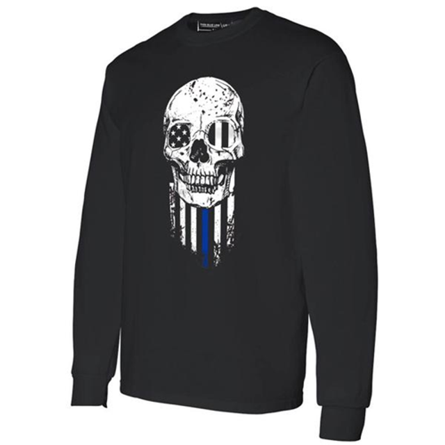 Thin Blue Line TBL-L-HALO-BLK-XXL Long Sleeve - Halloween Thin BLUE Line