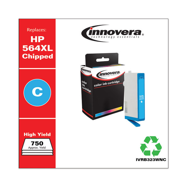 INNOVERA B323WNC Remanufactured Cyan High-Yield Ink, Replacement for 564XL (CB323WN), 750 Page-Yield