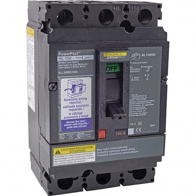 Square D HLL36000S15SA 600 Volt, 150 Amp, Automatic Molded Case Switch