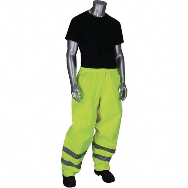 Falcon 353-2002-OR/M Rain Pants: Polyester, Elastic Closure, High-Visibility Orange, Medium