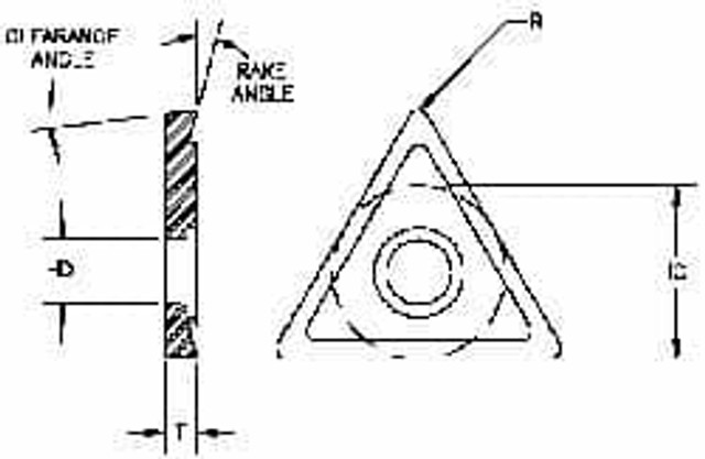 Parlec T050700PCD Boring Insert: TDAB050700, Diamond Tipped