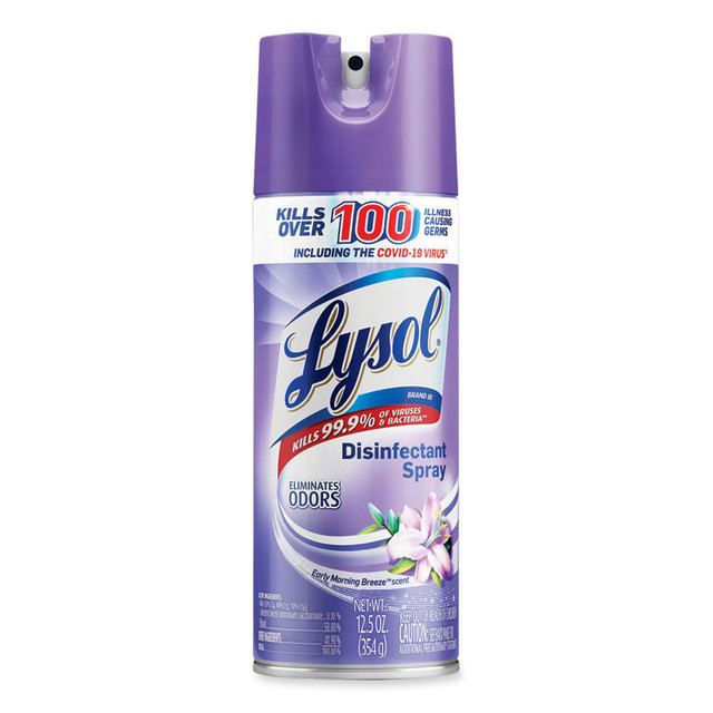 RECKITT BENCKISER LYSOL® Brand 80833 Disinfectant Spray, Early Morning Breeze, 12.5 oz Aerosol Spray, 12/Carton