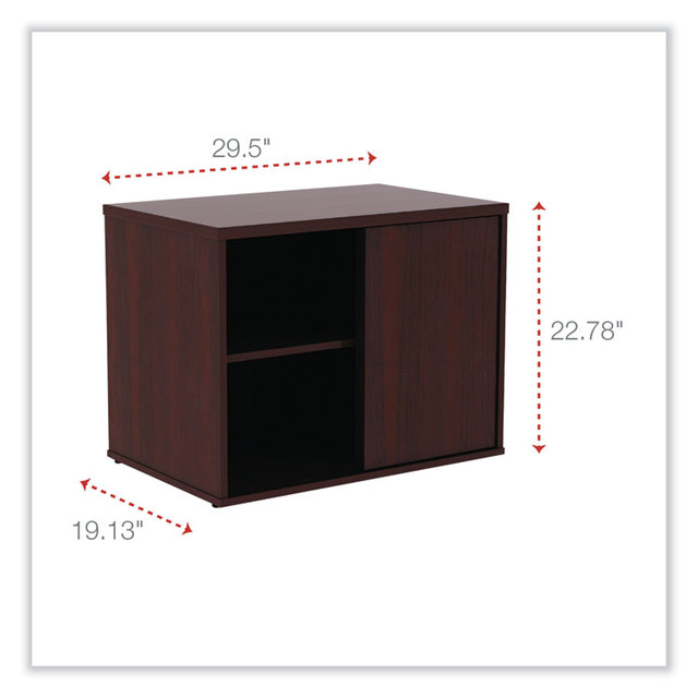 ALERA LS593020MY Alera Open Office Desk Series Low Storage Cabinet Credenza, Woodgrain Laminate, 29.5w x 19.13d x 22.78h, Mahogany