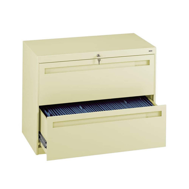 Tennsco LPL3624L20-CPY Horizontal File Cabinet: 2 Drawers, Steel, Putty