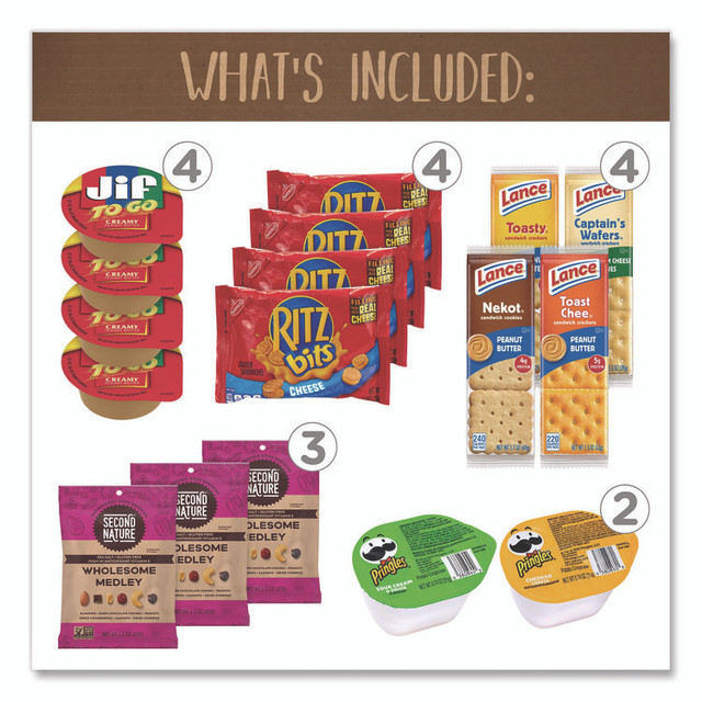 SNACK BOX PROS 700S0009 On The Go Snack Box, 27 Assorted Snacks/Box