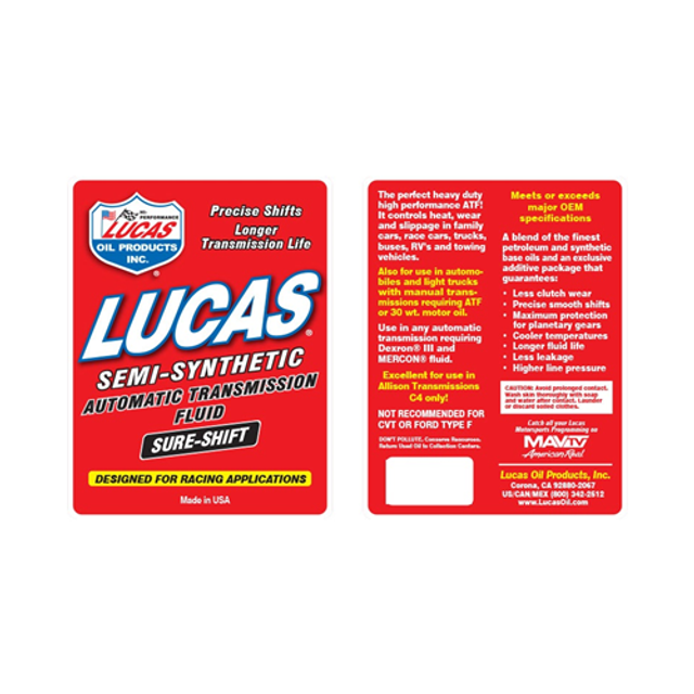 Lucas Oil 10166 Semi-Synthetic Automatic Transmission Fluid