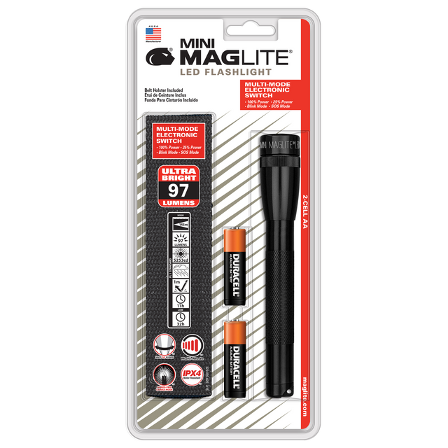 Maglite SP2201H SP22 Mini Maglite 2 AA-Cell LED Flashlight w/ Holster Maglite SP2201H SP22 Mini Maglite 2 AA-Cell LED Flashlight w/ Holster